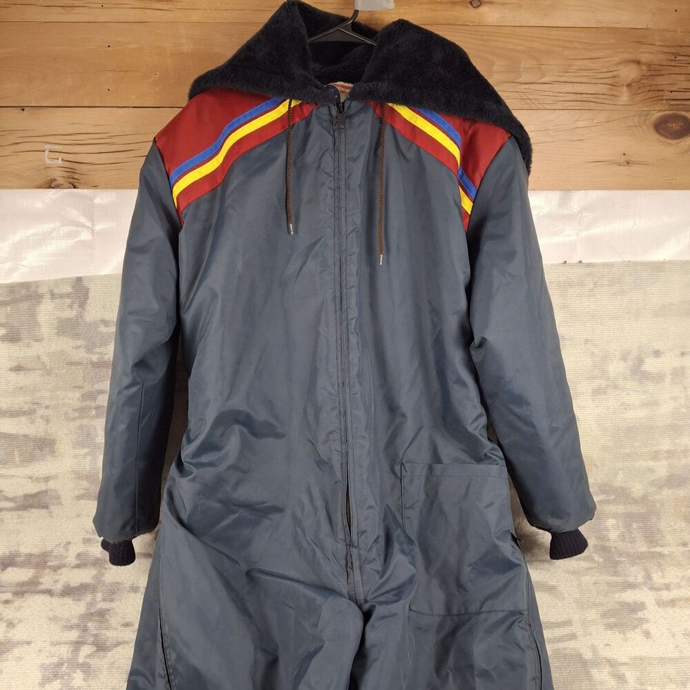 Vintage 70s UPC Snowmobile Suit Mens Large Made in USA Ski One Piece Jumpsuit...